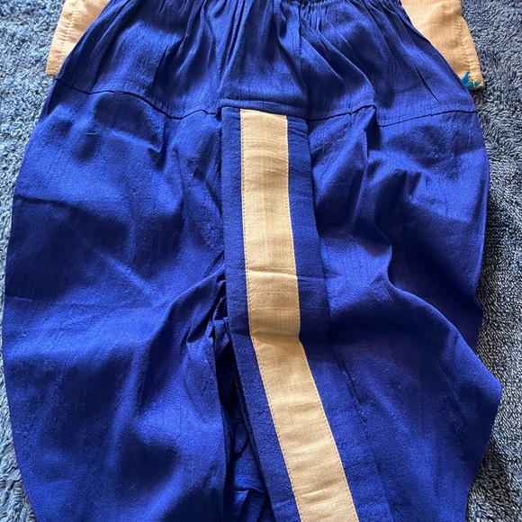2-piece Navy Blue-Cream kurta-dhoti - Picture 2 of 3